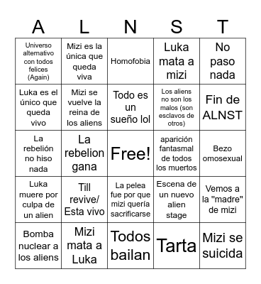 ALNST BINGO Card