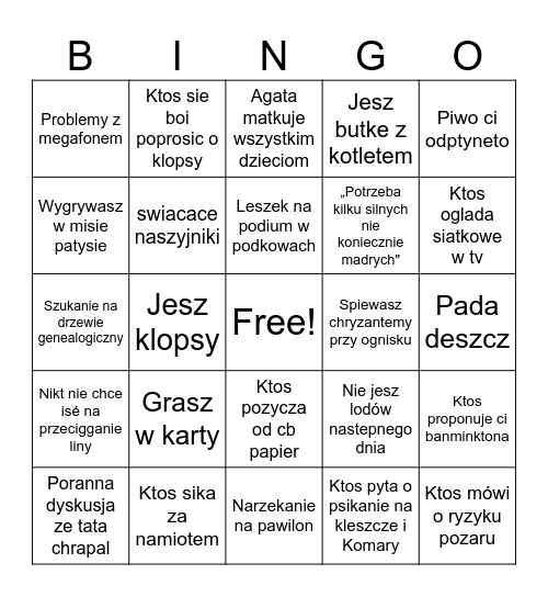 kasparus Bingo Card