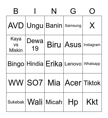 Micah Bingo Card