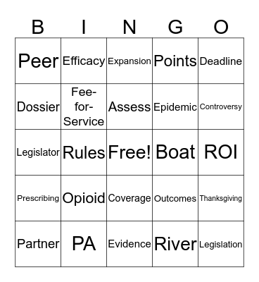 MED Bingo Card