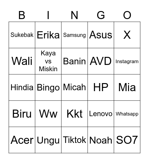 Micah Bingo Card