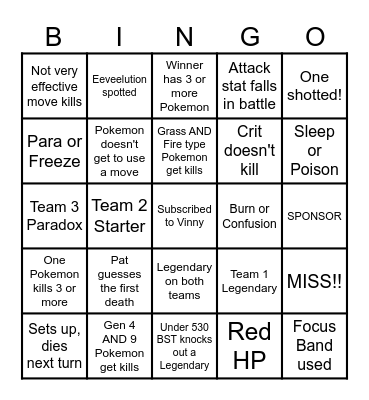 Then we fight bingo Vinny Take Them All Bingo Card