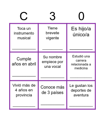 Cynthia's Birthday Bingo Card