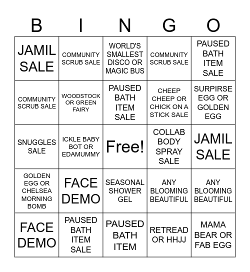 FINAL SATURDAY OF FY2025! Bingo Card