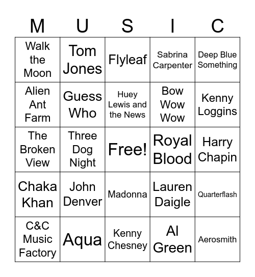 Music_06282025 Bingo Card