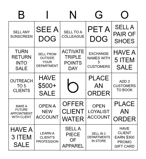 GIFT CARD PROMO BINGO Card