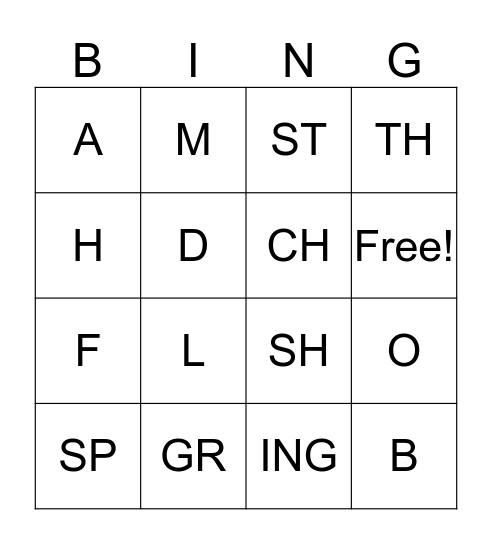 Alphabet Bingo Card