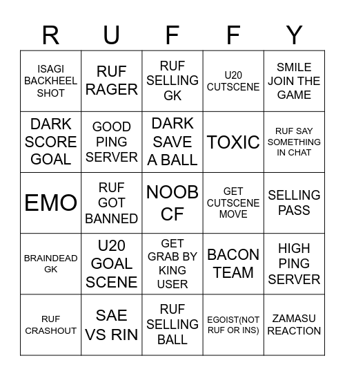 Cay Latch Bingo Card