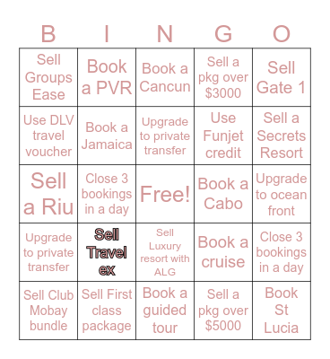 Travel Bingo Card