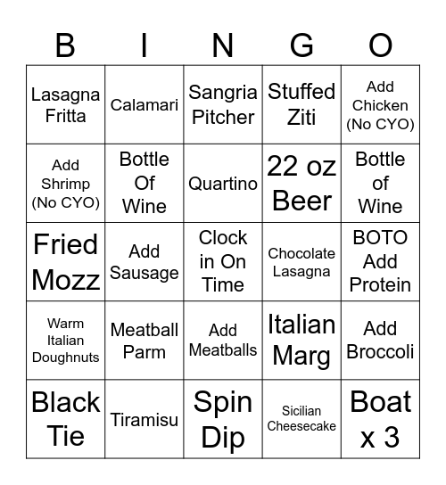 OG BINGO Card