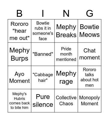 Monopoly Madness ft. Love Hotel Bingo Card