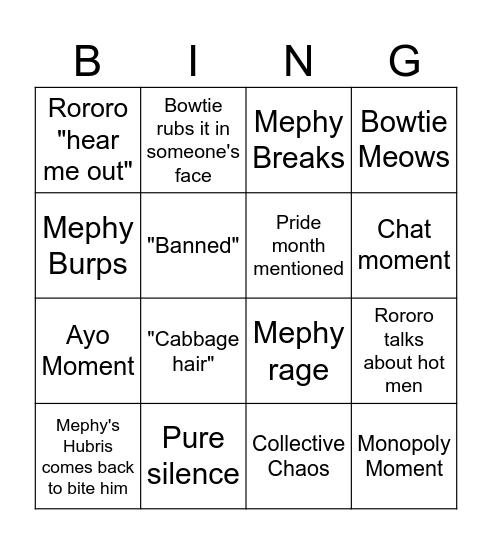 Monopoly Madness ft. Love Hotel Bingo Card