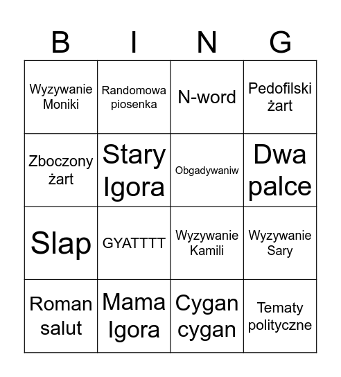 Suicide squad meet up Bingo Card