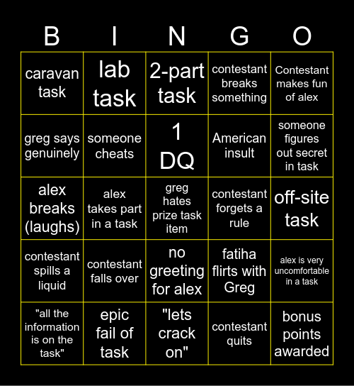 tskmstr Bingo Card