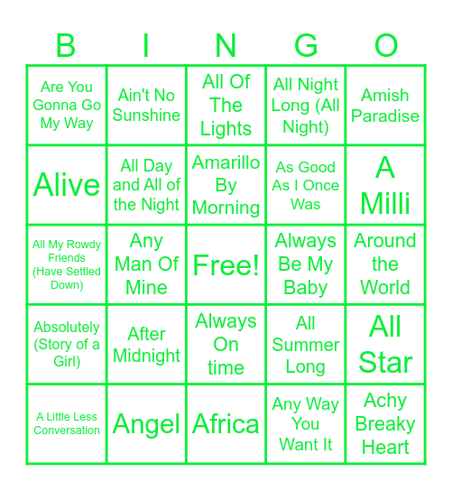 A is for ALLY! Bingo Card