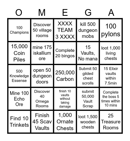 Iskall Bingo Card