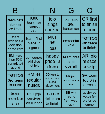 MCC Pride 25 Aqua Axolotls Bingo Card