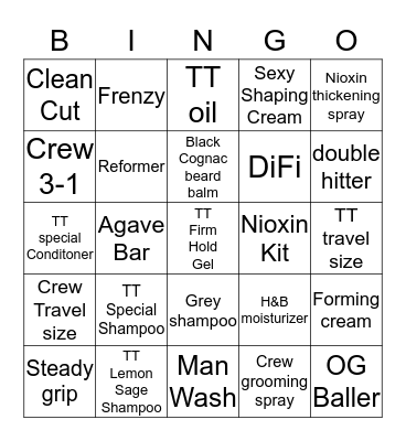 SportClips Blackout Bingo Card