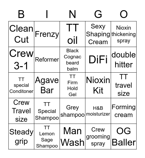 SportClips Blackout Bingo Card