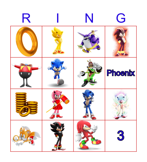SONIC BINGO Card
