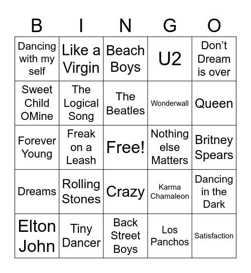 Golden HITS Bingo Card