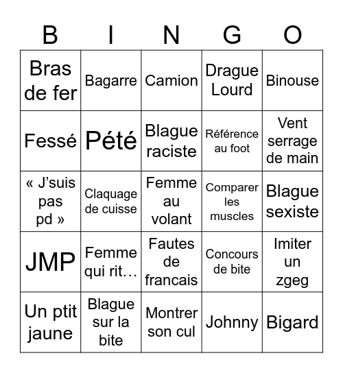 Soirée disco Bingo Card
