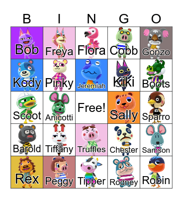 Animal Crossing Bingo Card