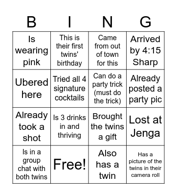 Twins Dirty Thirty Bingo Card