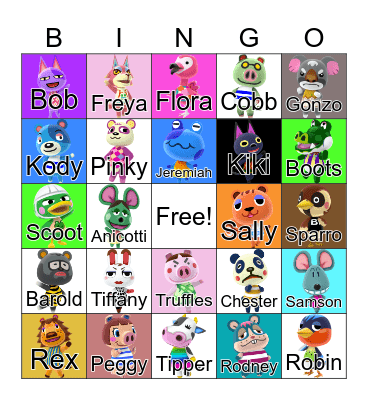 Animal Crossing Bingo Card