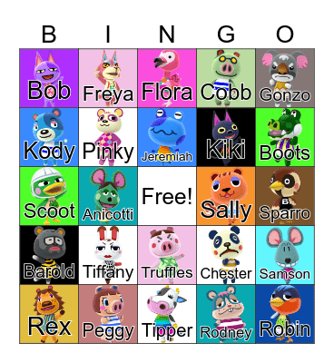 Animal Crossing Bingo Card