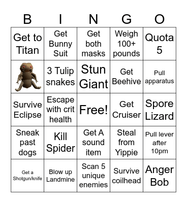 Lethal Bingo Card