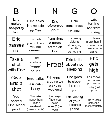 Eric Bingo Card