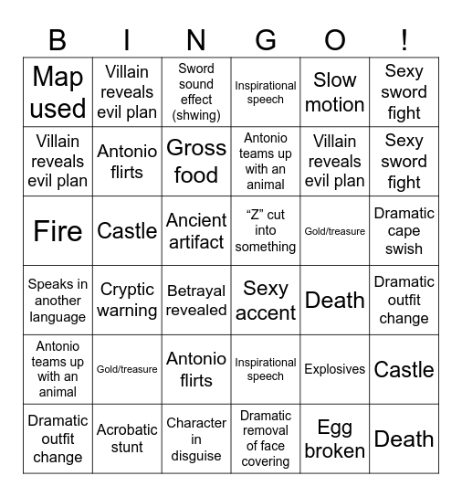 Banderas Bingo Card