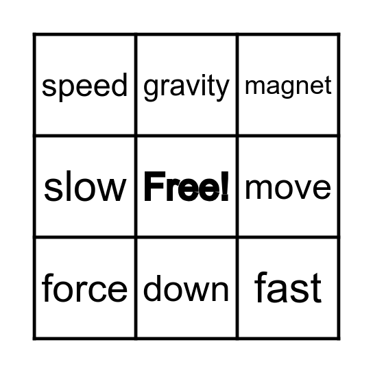 At the Amusement Park Vocabulary Bingo Card