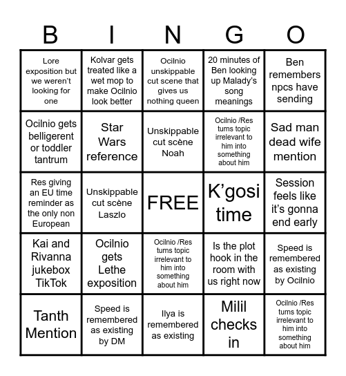 Pirates Bingo Card