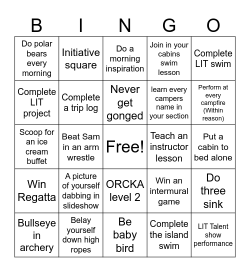 LIT BINGO Card