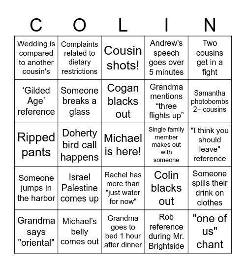 Elizabeth Bingo and... Bingo Card