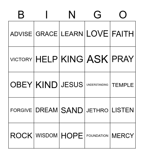 BIBLE Bingo Card