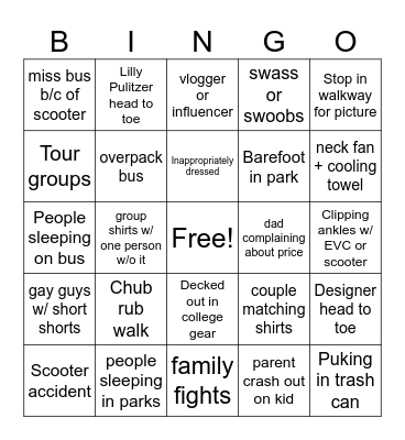 sights at disney Bingo Card