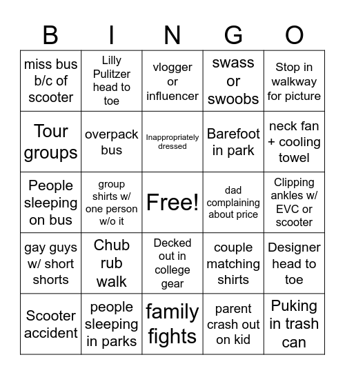 sights at disney Bingo Card