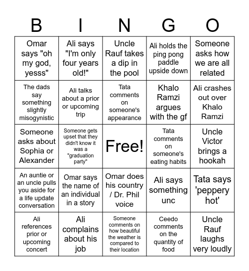 Big Bingo Card