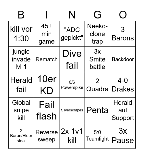 MSI Bingo Card