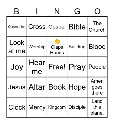 Pastor Bill's Catch Phrase Bingo Card