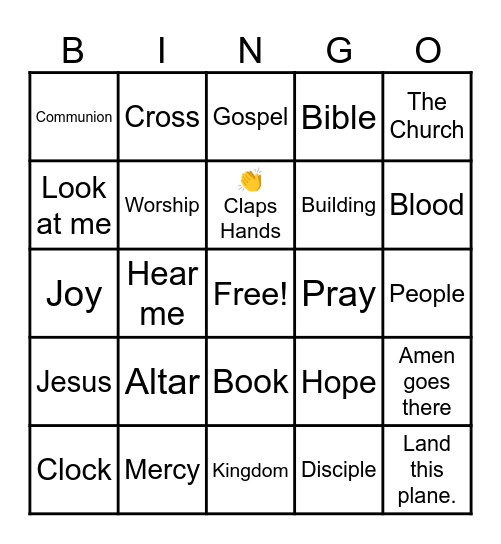 Pastor Bill's Catch Phrase Bingo Card