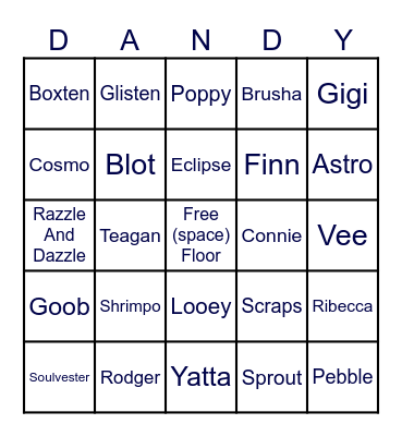 Dandy's World Twisted Bingo Card