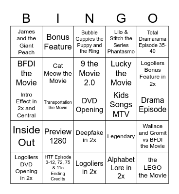 Genres 🎥 Home Media Bingo Card