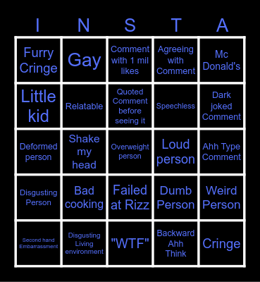 Instagram Reel Bingo Card