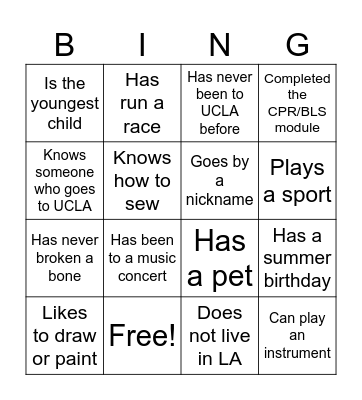 Find someone who... Bingo Card