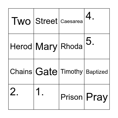 Bible Review Bingo Card