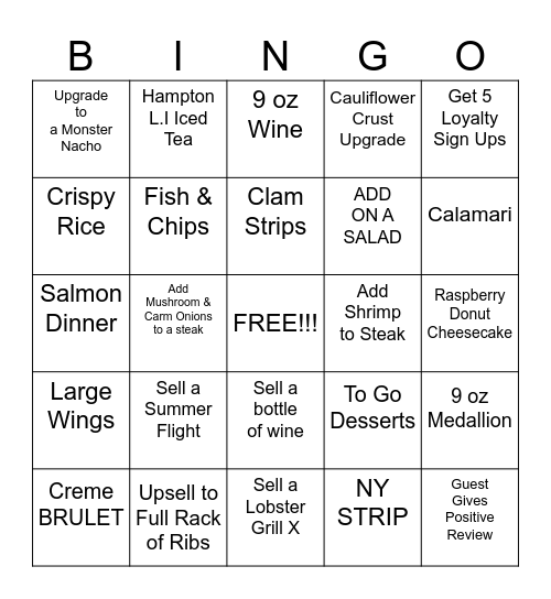 SERVER BINGO Card